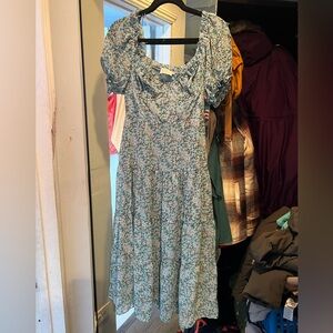 ASTR M blue floral coquette dress